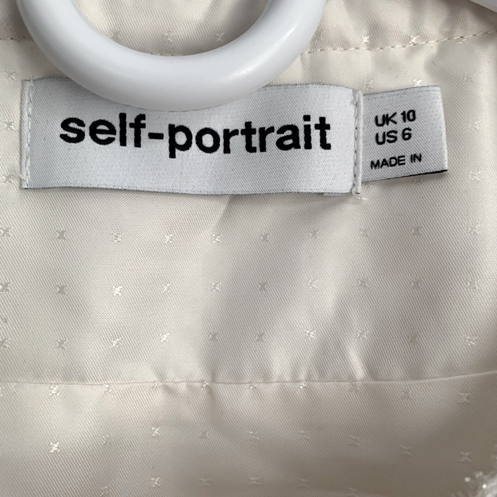 SELF PORTRAIT NWOT Cream Boucle with Gold Tinsel Blazer Jacket size 6 - Picture 5 of 13